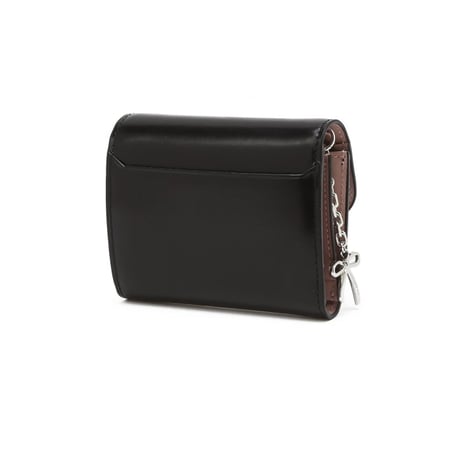 ジルスチュアート リボン チャーム 三つ折り ウォレット Black JILL STUART 財布