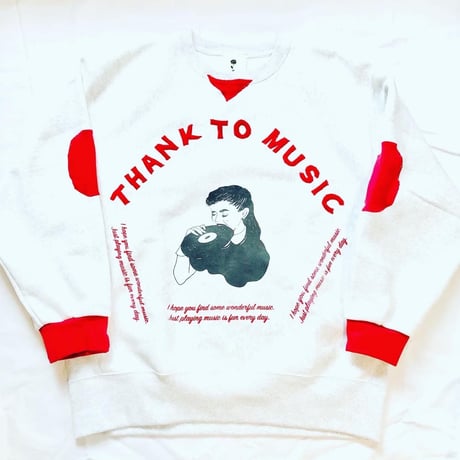 受注商品：thank to Musicフェルト文字/リメイクスウェット（裏起毛）（XL) ※1ヶ月〜1ヶ月半かかります。