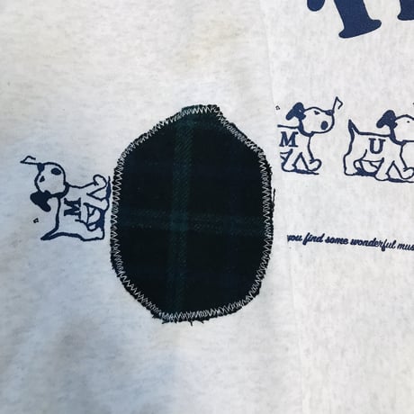 受注商品：SING!DOG!チェックパッチ　裏起毛スウェット（M/XL)※1ヶ月〜1ヶ月半かかります。