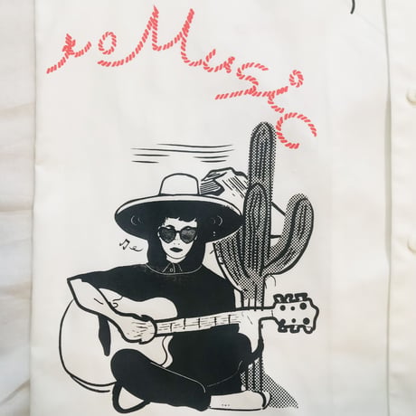 thank to Musicリメイクボーリングシャツ（M)  ※営業2〜４日で発送！