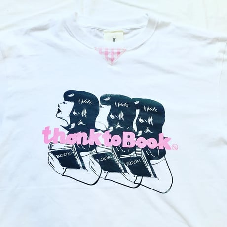 Book GirlリメイクTシャツ（リンガー風）（XL)   ※営業2〜４日で発送！