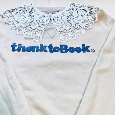 thank to Bookスウェット(L)＋襟付き！営業２〜４日発送※土日祝日含まず