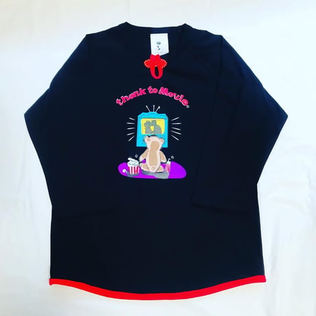 Movie Bear七分袖Tシャツ（Black/M)  ※営業2〜4日発送