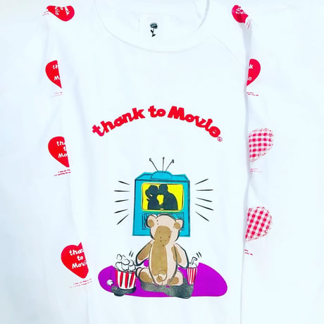 Movie Bear七分袖Tシャツ（White/M)  ※営業2〜4日発送