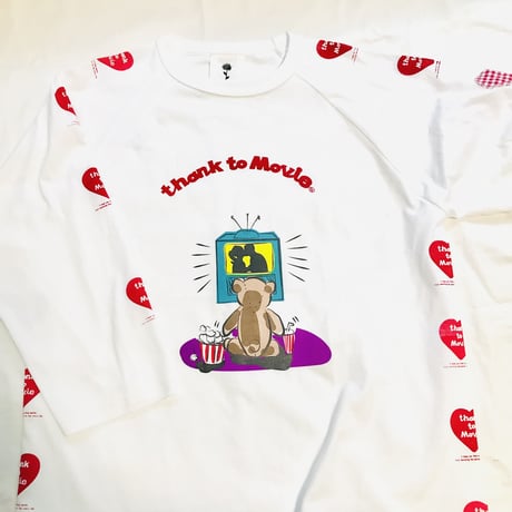 Movie Bear七分袖Tシャツ（White/M)  ※営業2〜4日発送