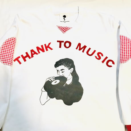 ＜しばらくお休み致します＞受注商品：thank to Musicフェルト文字/リブリメイクスウェット（裏パイル）（S/M/XL)  ※11/16〜11/30発送