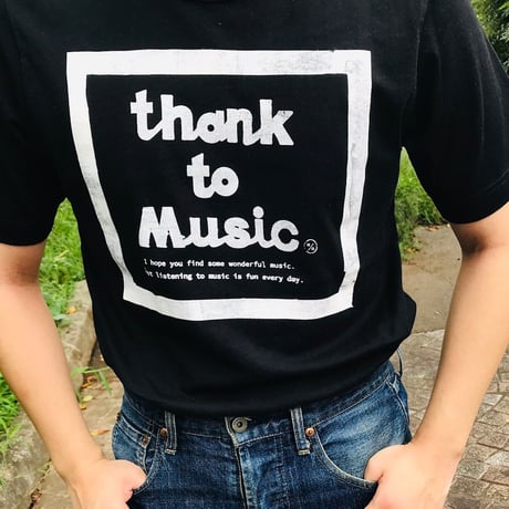 ＜Thank to MUSIC  Tシャツ  Mサイズ　ブラック＞
