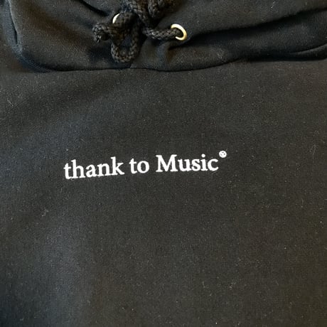 〜12/21まで！受注商品：ヘビーウェイト裏起毛パーカー（thank to  Music）（M/XL)※12/26〜12/29発送
