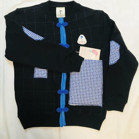 受注商品：文庫が入るポケット付きリメイク スウェットカーディガンB（S/M/XL) ※1か月〜1か月半かかります