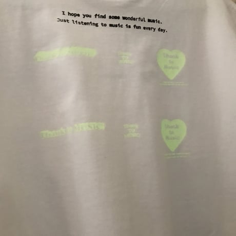 終了しました！受注：thank to Movie,Music Tシャツ(蓄光）（S/M/XL) ※1ヶ月から1ヶ月半ほどお時間頂きます。