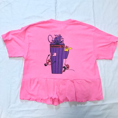 古着リメイク！Movie蛍光ピンクTシャツ※営業2〜4日発送