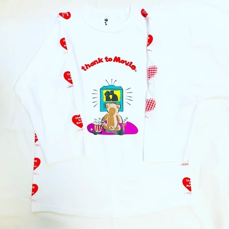 Movie Bear七分袖Tシャツ（White/M)  ※営業2〜4日発送