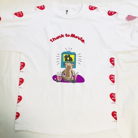 Movie Bear七分袖Tシャツ（White/M)  ※営業2〜4日発送