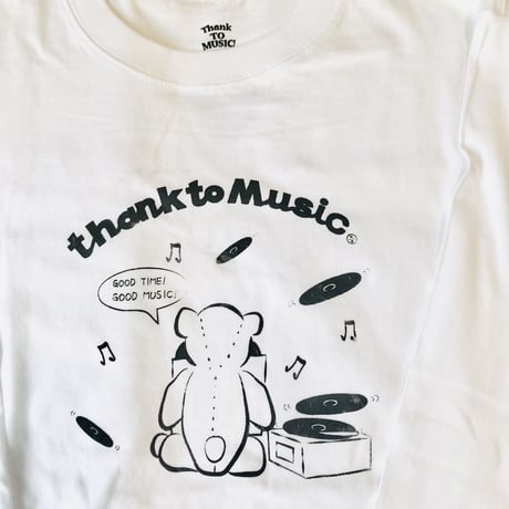 Music BearロンT(white）XLサイズ