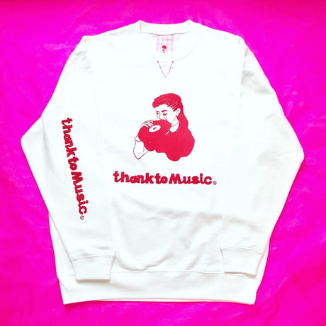 予約商品〜10/10：thank to Music スウェットRED（S/M/XL/XXL)※11月上旬発送
