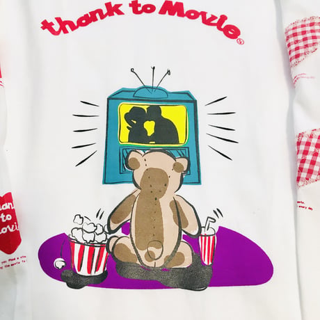 Movie Bear七分袖Tシャツ（White/M)  ※営業2〜4日発送