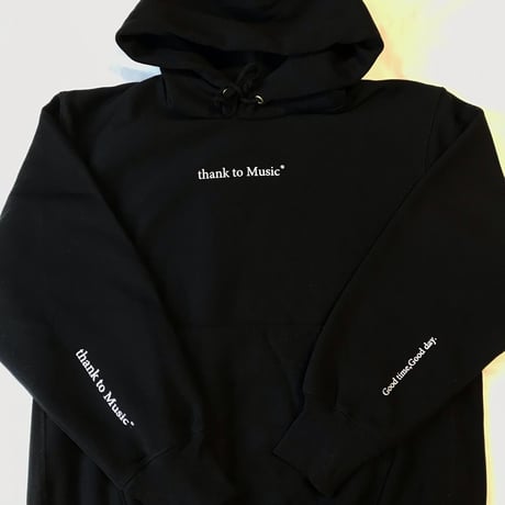 〜12/21まで！受注商品：ヘビーウェイト裏起毛パーカー（thank to  Music）（M/XL)※12/26〜12/29発送