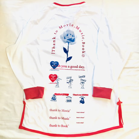 特急！受注商品：thank to ロンT（チャイナ風/リブあり）（M/L/XL)※2週間程度