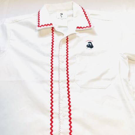 〜4/30まで！受注商品：thank to Musicリメイクオープンカラーシャツ（S/M/XL)  ※5/15〜5/30発送の間に発送予定です。 ※リメイク加工なし可能です。
