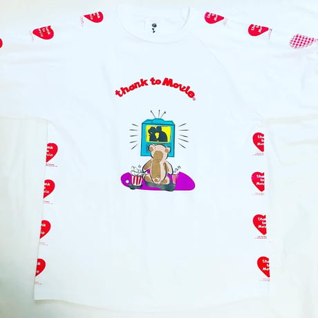 Movie Bear七分袖Tシャツ（White/M)  ※営業2〜4日発送