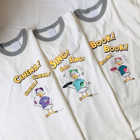 受注商品：CINEMA! CINEMA! CINEMA!リンガーTシャツ（S/M/XL)※営業6〜8日発送