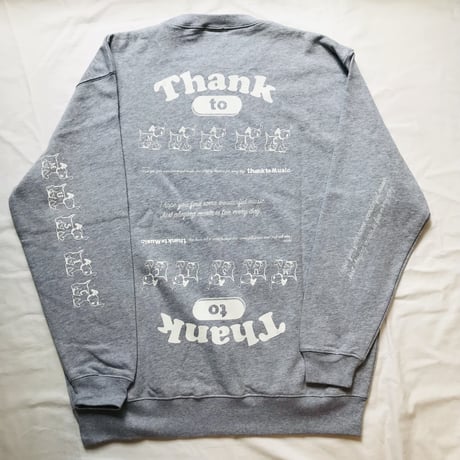 受注商品：thank to Music両面プリントスウェット（XL)※5/25〜6/15発送※土日祝日含まず