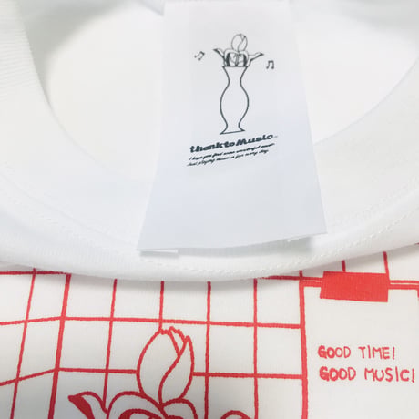音楽のある生活Tシャツ（Red)(S/M/XL)※翌々週の金曜日