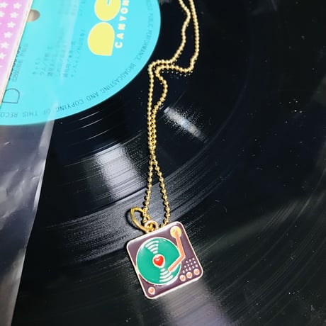 レコードモチーフネックレス