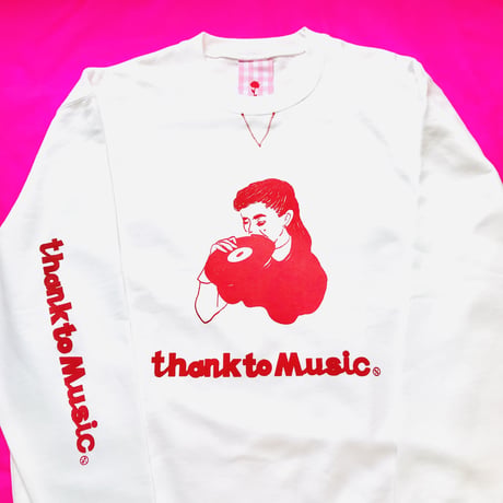 予約商品〜10/10：thank to Music スウェットRED（S/M/XL/XXL)※11月上旬発送