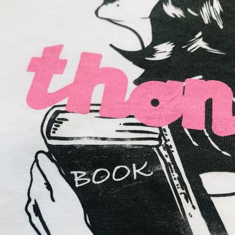 Book GirlリメイクTシャツ（リンガー風）（XL)   ※営業2〜４日で発送！