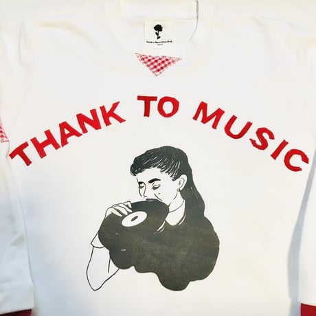 ＜しばらくお休み致します＞受注商品：thank to Musicフェルト文字/リブリメイクスウェット（裏パイル）（S/M/XL)  ※11/16〜11/30発送