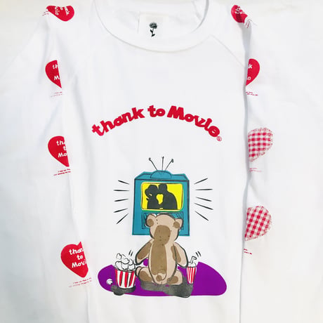 Movie Bear七分袖Tシャツ（White/M)  ※営業2〜4日発送