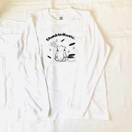 Music BearロンT(white）XLサイズ
