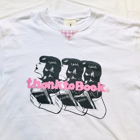 Book GirlリメイクTシャツ（リンガー風）（XL)   ※営業2〜４日で発送！