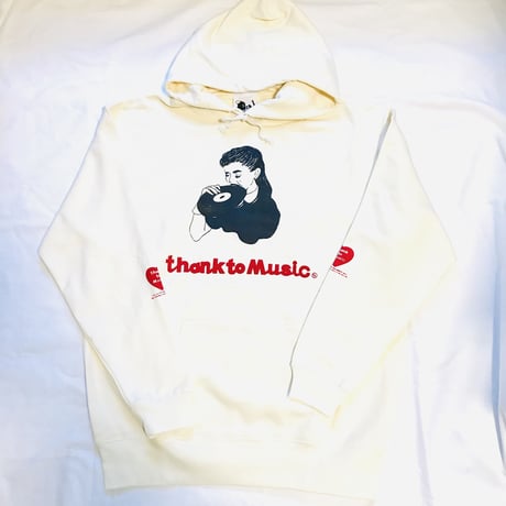 thank to Music裏パイルパーカー（XL)