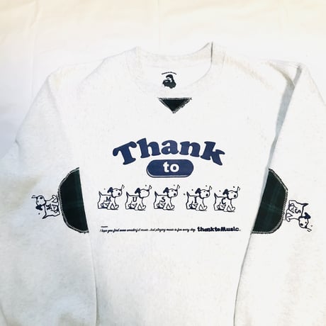 受注商品：SING!DOG!チェックパッチ　裏起毛スウェット（M/XL)※1ヶ月〜1ヶ月半かかります。