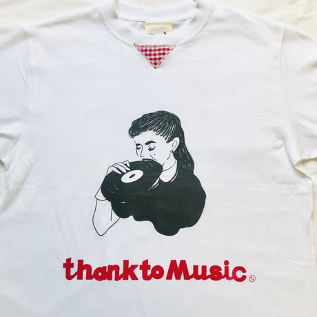 受注商品：thank to Music リメイクTシャツ（リンガー風）（S/M/XL)  ※8/31〜9/16発送予定