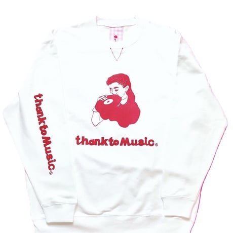 予約商品〜10/10：thank to Music スウェットRED（S/M/XL/XXL)※11月上旬発送