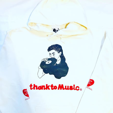 thank to Music裏パイルパーカー（XL)