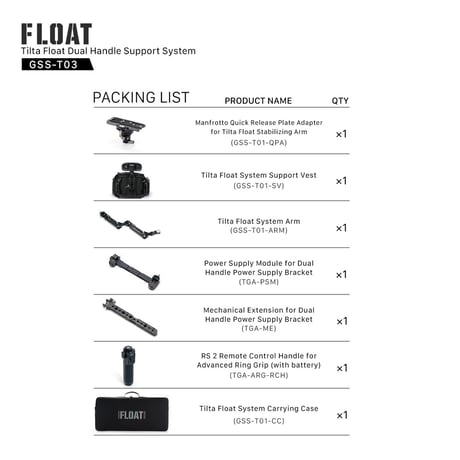 Tilta Float Dual Handle Support System (GSS-T03)
