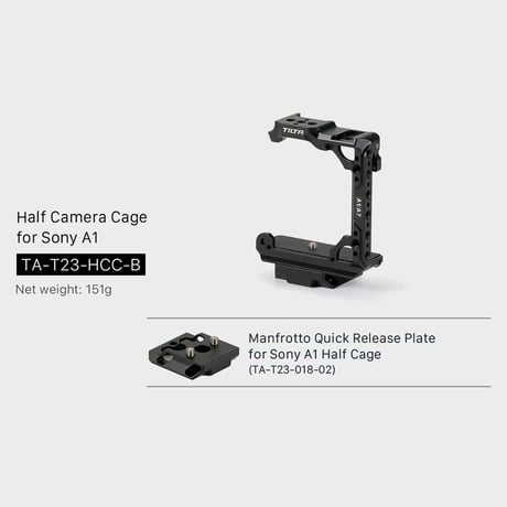Half Camera Cage for Sony a1  (TA-T23-HCC-B) a1、a7S III、a7R III、a7R IV、a7 III対応ハーフケージ