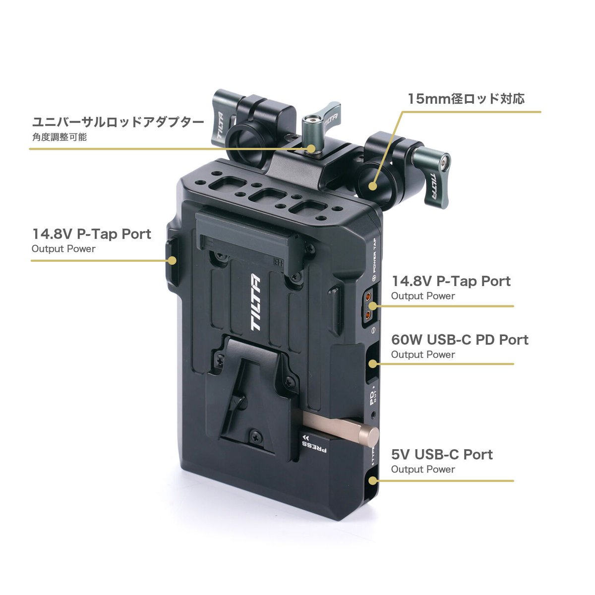 Tiltaing Smart V Mount Battery Plate – Black (T