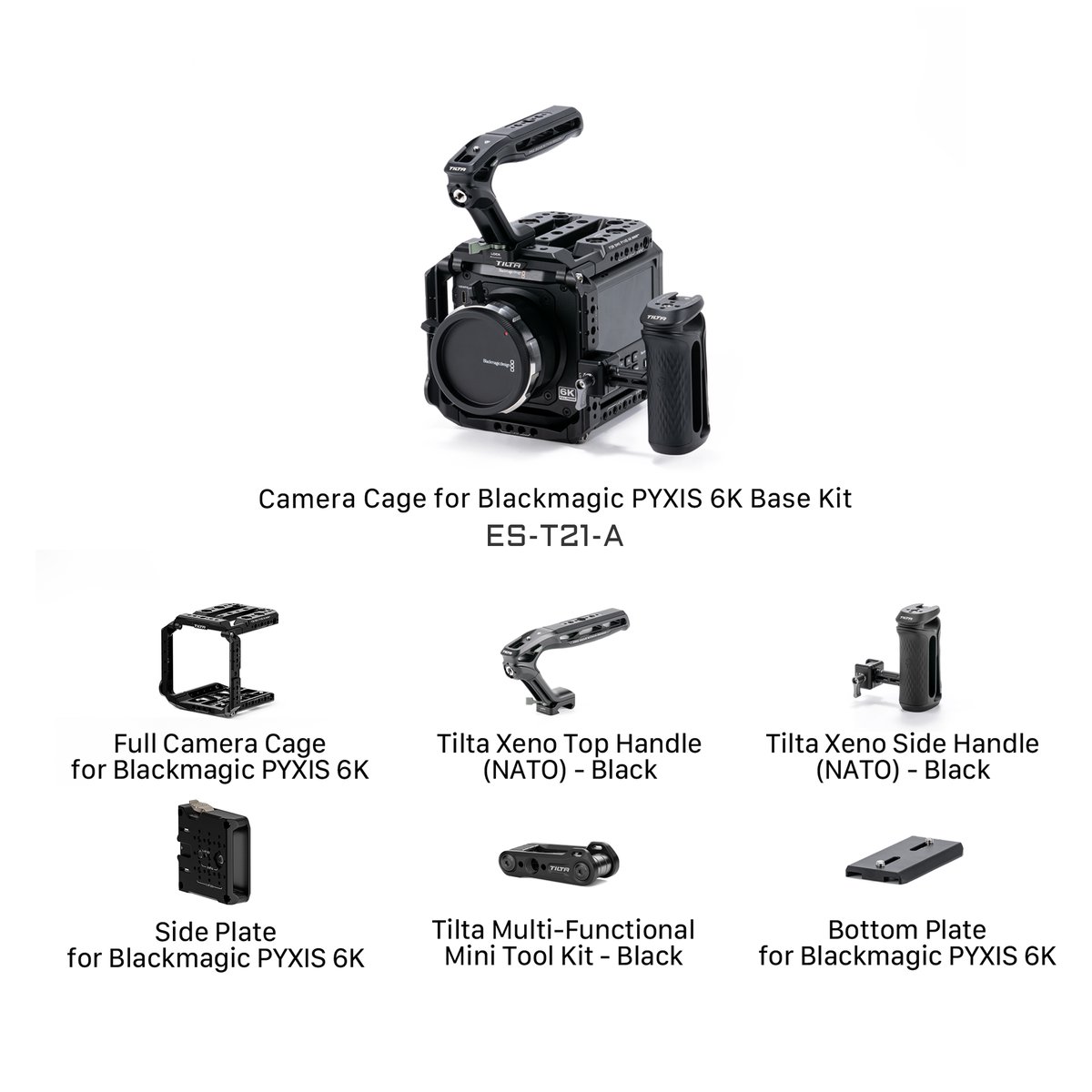 Blackmagic PYXIS 6K用カメラケージ ベースキット (ES-T21-A) Ca Blackmagic PYXIS 6K用カメラケージ ベースキット (ES-T21-A) Ca