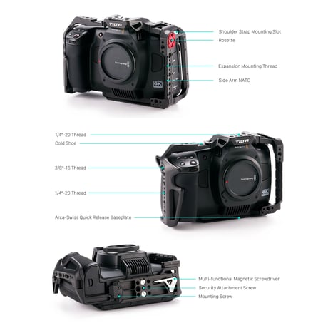 Blackmagic Cinema Camera 6K用フルカメラケージ  (TA-T64-FCC-B)  Full Camera Cage for BMCC 6K