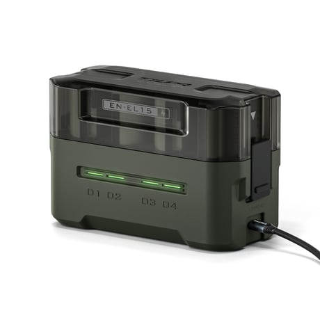 EN-EL15用ポータブル4連充電器 Tilta Portable Charging Station for EN-EL15 (4 Channel) - Green (TBC-EL15-GN)