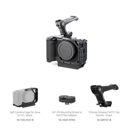 [在庫限り] Sony ZV-E1用ライトウェイトキット(ハーフケージ) Half Camera Cage for Sony ZV-E1 Lightweight Kit (TA-T35-A)