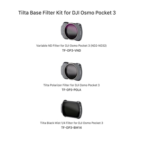 Tilta DJI Osmo Pocket 3/4用ベーシックフィルターキット Base Filter Kit for DJI Osmo Pocket 3 (TF-OP3-B)