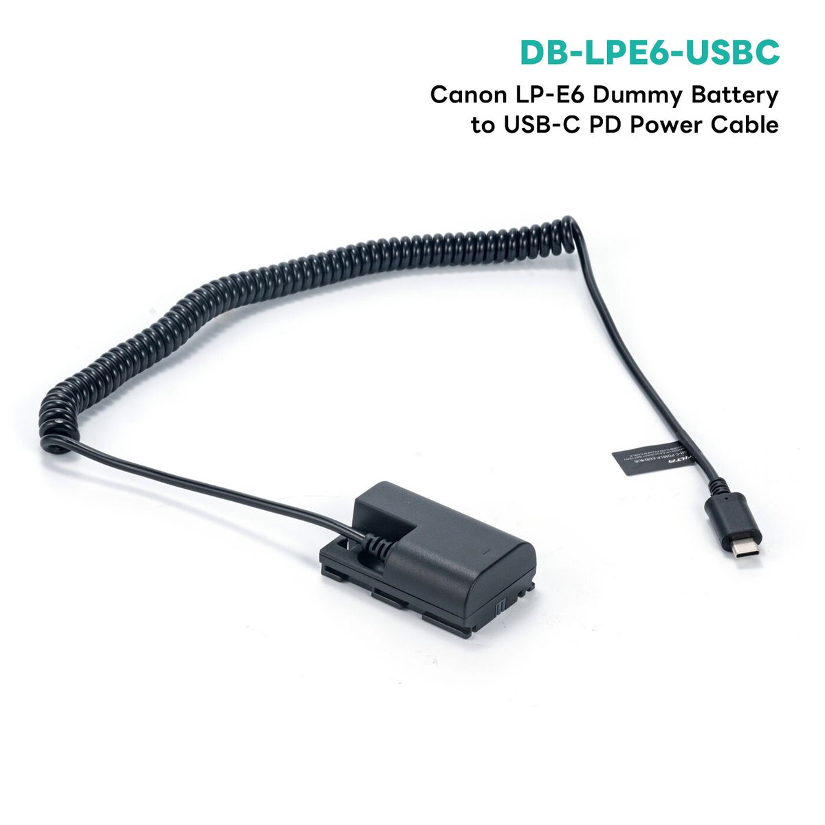 Dummy Battery to USB-C PD Power Cable (LP-E6/NP
