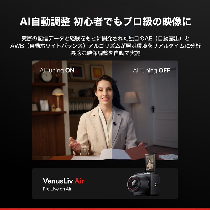Hollyland VenusLiv Air 4K/30pライブストリーミングカメラ(無線/有