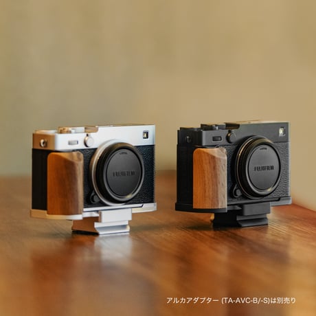 富士フイルム X-E5用 木製グリップ付き取付ベースプレート (TA-T91-WG)
